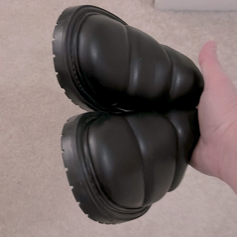 Staud black vegan leather lug soled mules - Picture 3 of 4